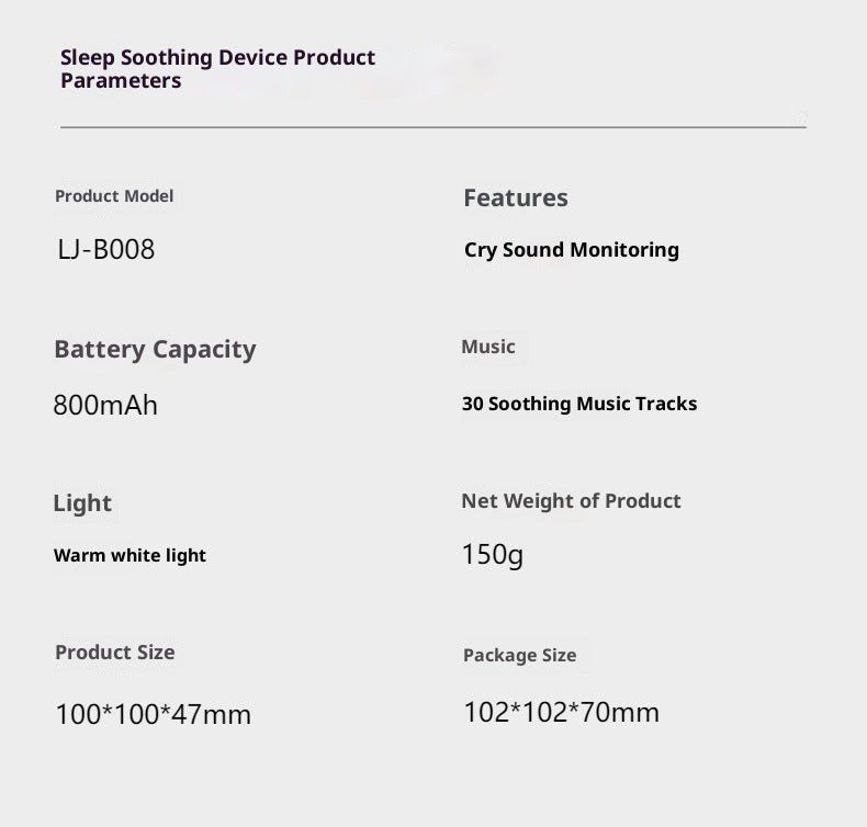 Sleep Aid Music Light Device